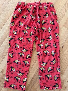 Angry Birds Space Fleece Pajama Lounge Pants Men’s XL Red